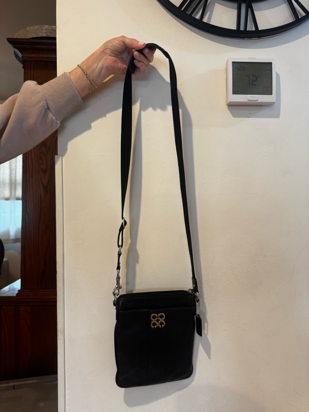 Coach Black Crossbody Bag with Silver Hardware